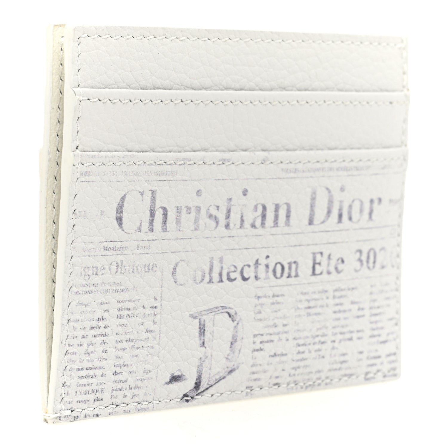 Christian Dior X DANIEL ARSHAM Grained Calfskin Newspaper Card Holder White 3 of 7
