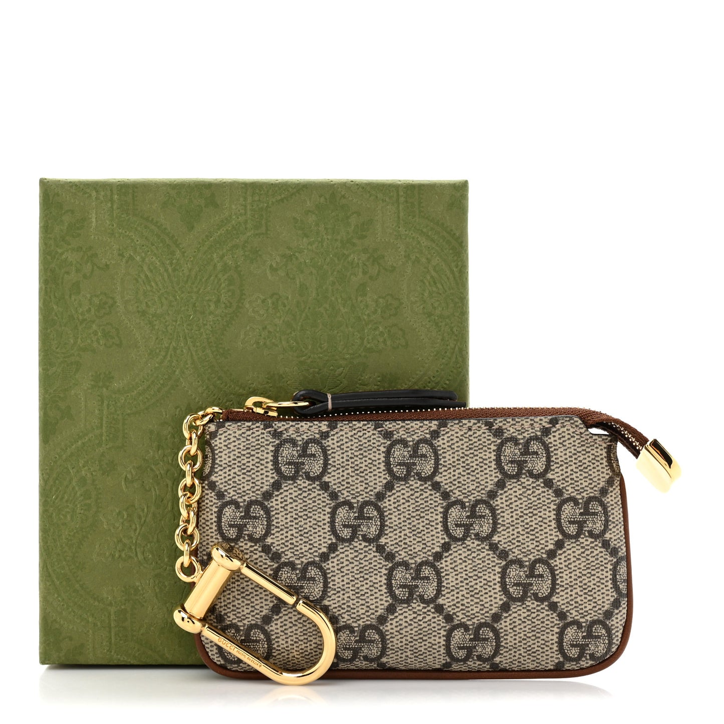 GG Supreme Monogram Key Case Brown