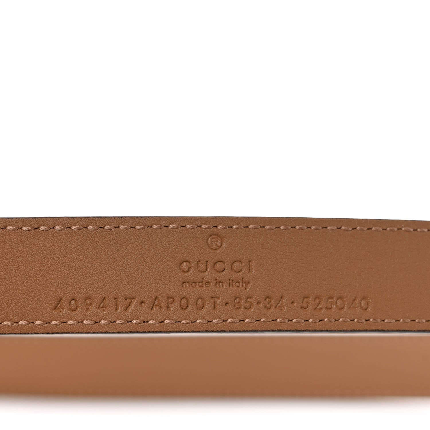 Gucci Moon Calfskin Double G 20mm Belt 85 34 Natural Tan 3 of 5