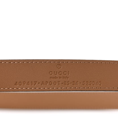 Gucci Moon Calfskin Double G 20mm Belt 85 34 Natural Tan 3 of 5