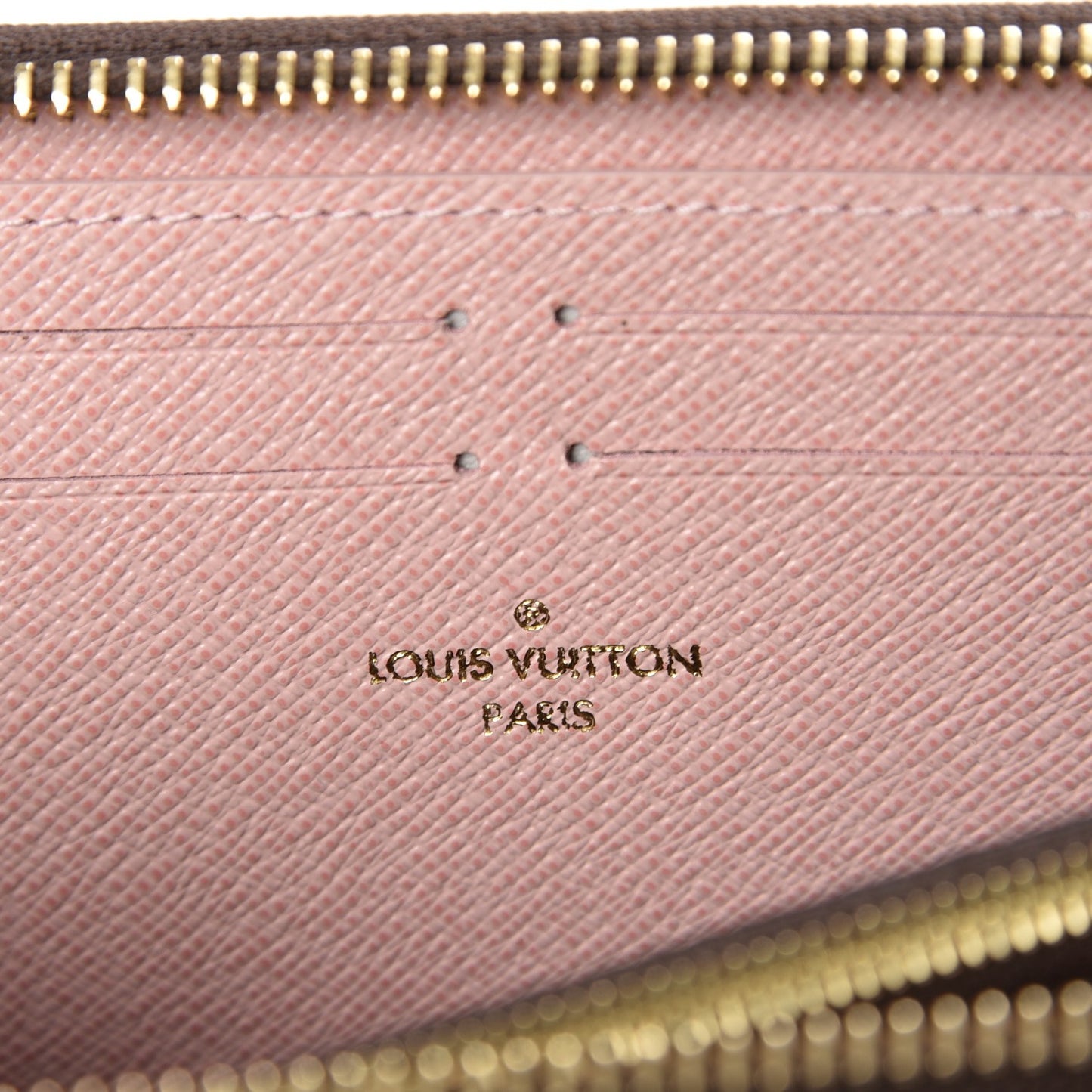 Damier Ebene Clemence Wallet Rose Ballerine