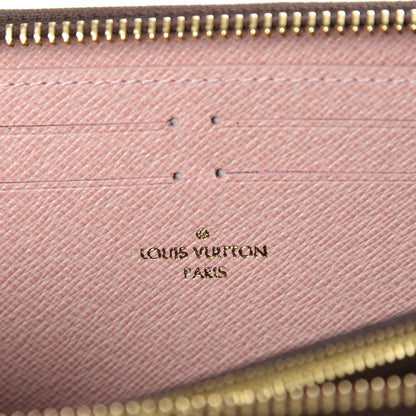 Louis Vuitton Damier Ebene Clemence Wallet Rose Ballerine 6 of 7