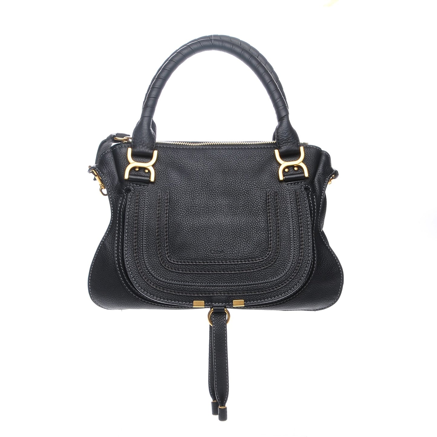 Calfskin Medium Marcie Satchel Black