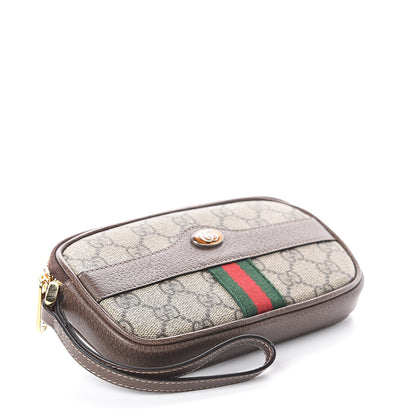 Gucci GG Supreme Monogram Ophidia Phone Case Wristlet Brown 3 of 5