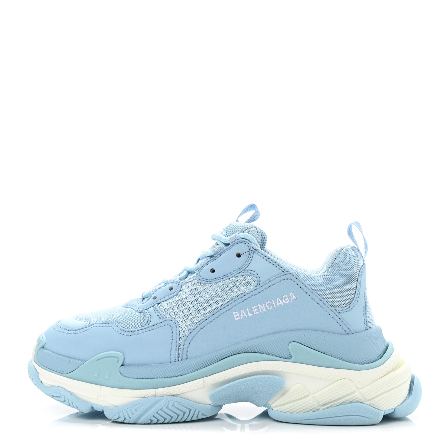 Balenciaga Fabric Mesh Mens Triple S Sneakers 40 Light Blue White 1 of 9