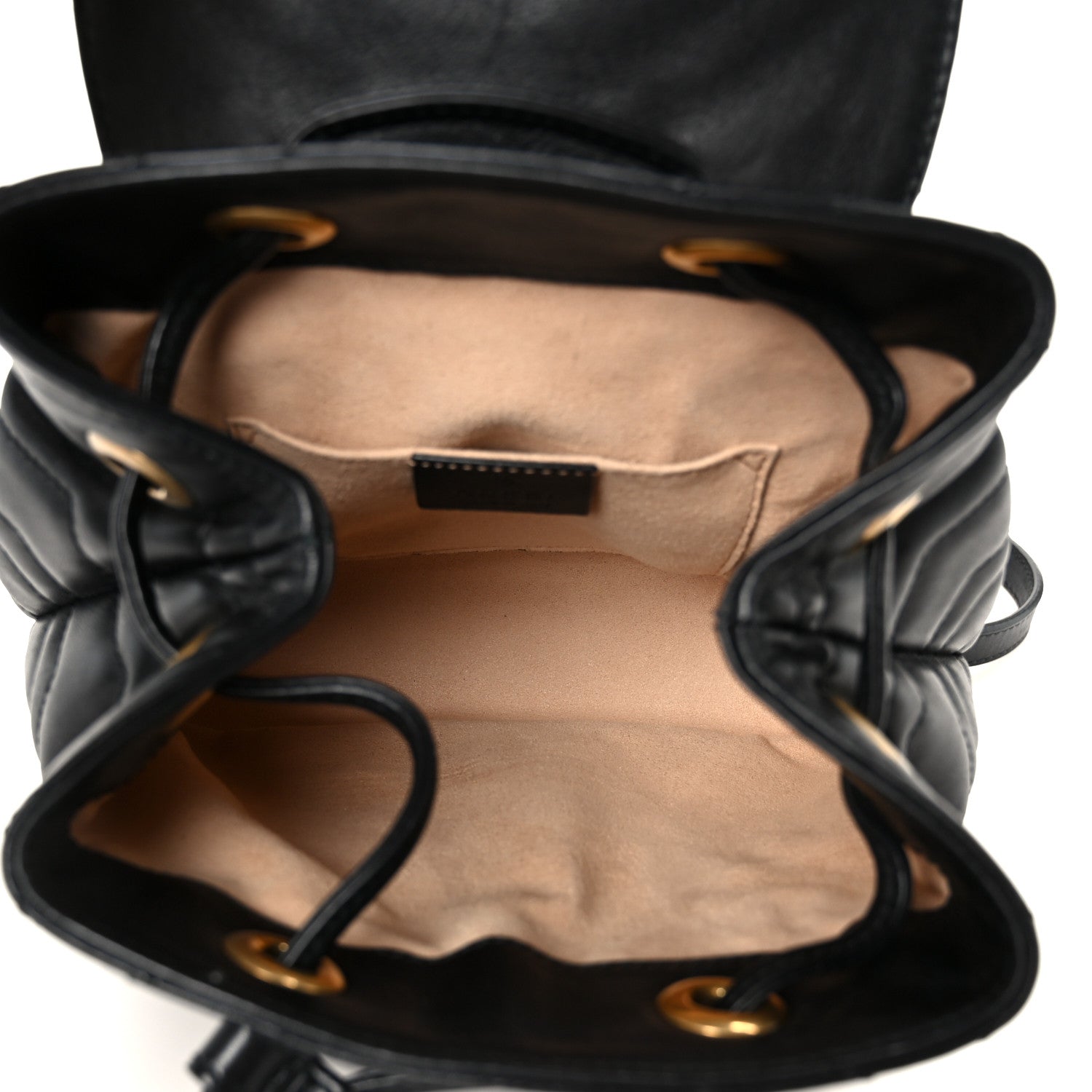 Gucci Calfskin Matelasse GG Marmont Flap Backpack Black 5 of 11