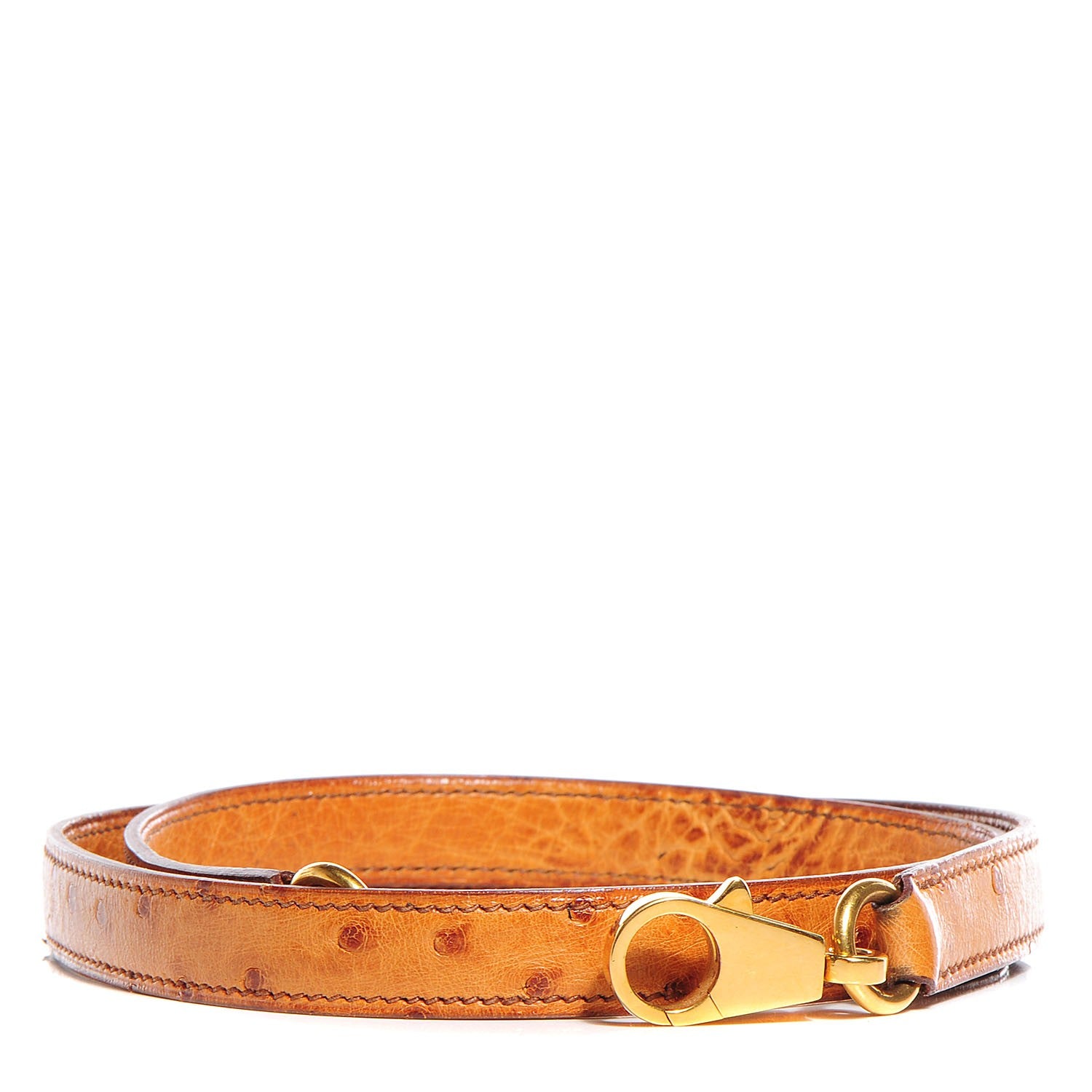 Hermes Ostrich Shoulder Strap Cognac 1 of 5