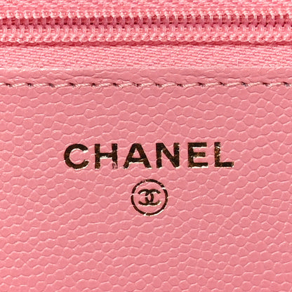 Chanel Caviar Quilted Wallet On Chain WOC Dark Pink 6 of 13