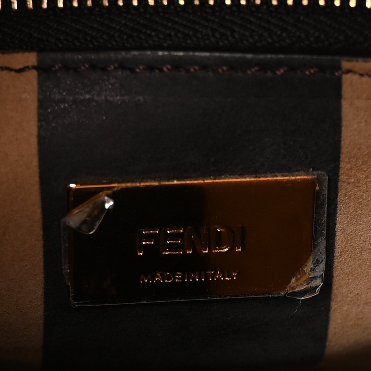 Fendi Nappa Nubuck Pequin Flower Inlay Mini Peekaboo Iconic Satchel Cuoio Multicolor 5 of 8