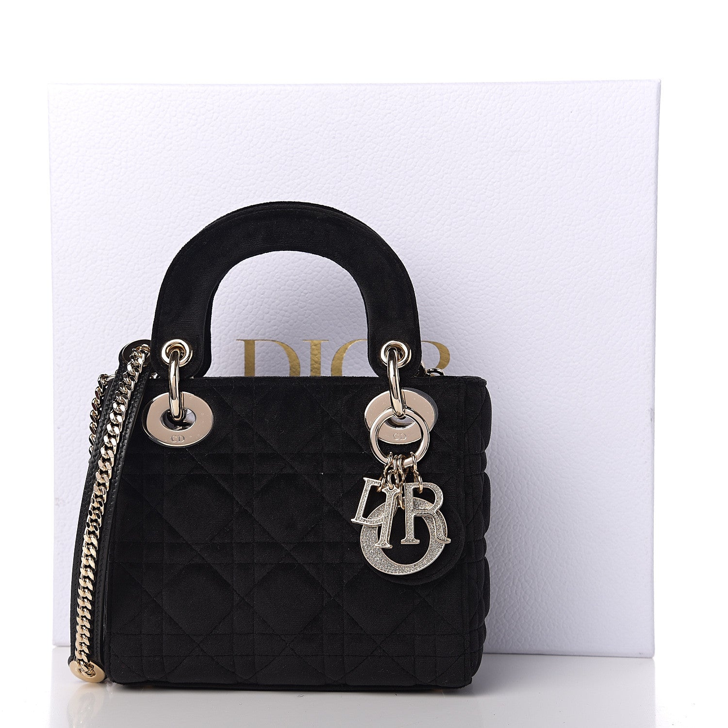 Christian Dior Velvet Mini Lady Dior Black 9 of 9