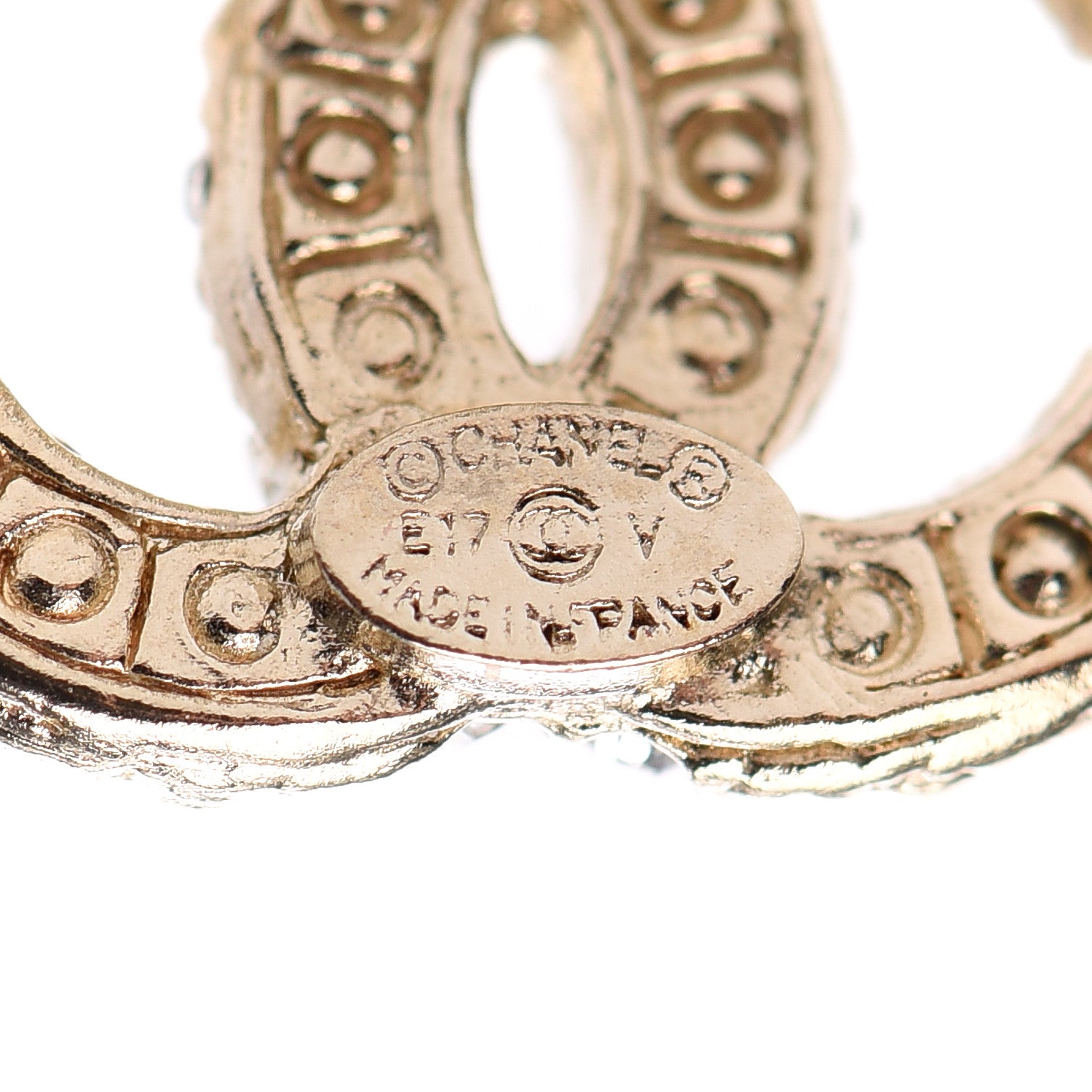 Chanel Pearl Crystal CC Earrings Gold 4 of 5