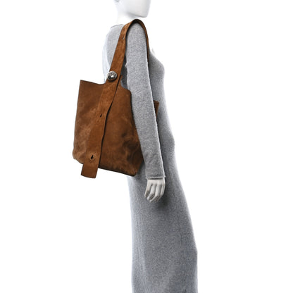 Loewe Suede Calfskin Large Pebble Bucket Bag Tobacco 3 of 11
