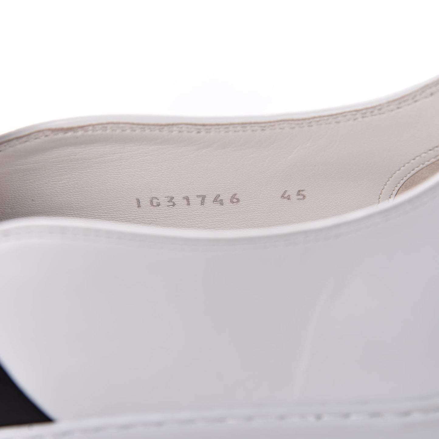 Calfskin Slip On Sneakers 45 White Black