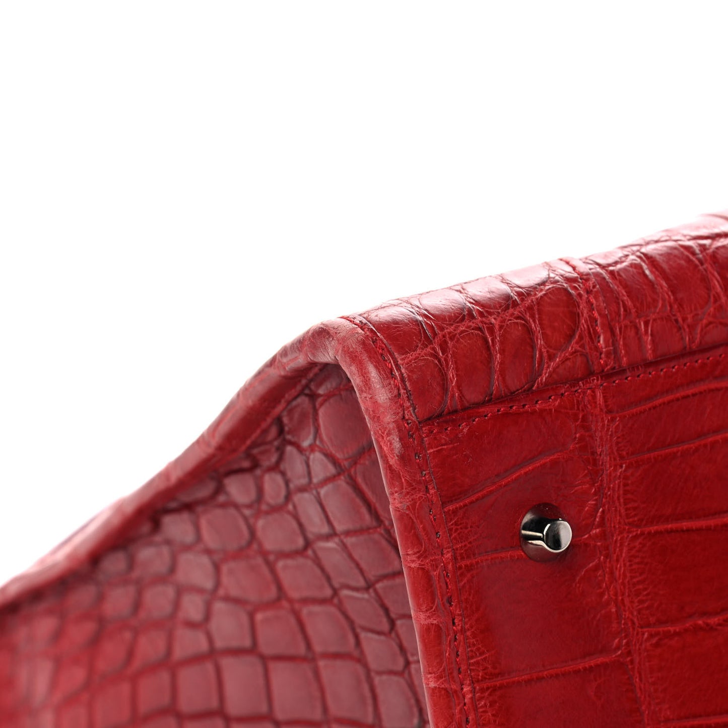 Crocodile Classic Silver Hardware Work Red