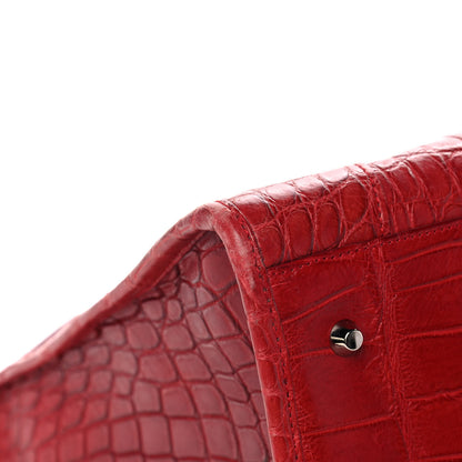 Balenciaga Crocodile Classic Silver Hardware Work Red 8 of 11