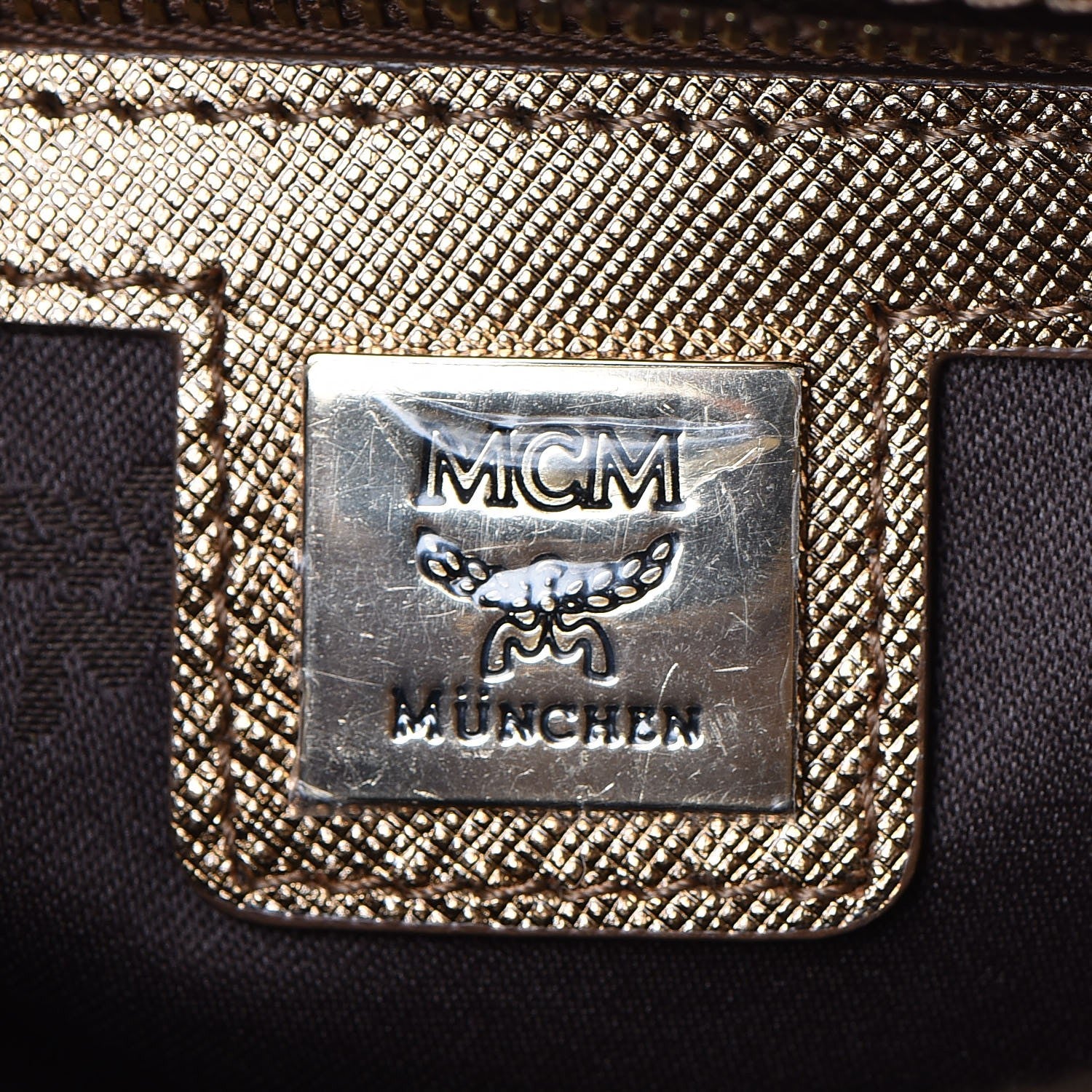 MCM Metallic Saffiano Nuovo Tote Gold 8 of 19