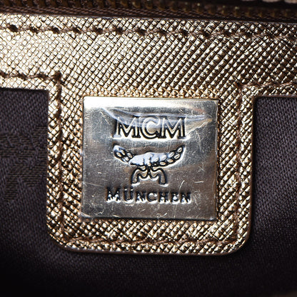 MCM Metallic Saffiano Nuovo Tote Gold 8 of 19