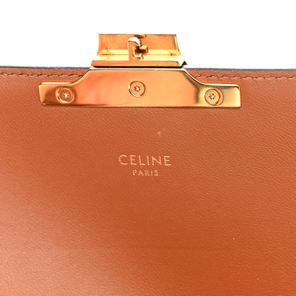 Celine Canvas Calfskin Triomphe Shoulder Bag Tan 7 of 10