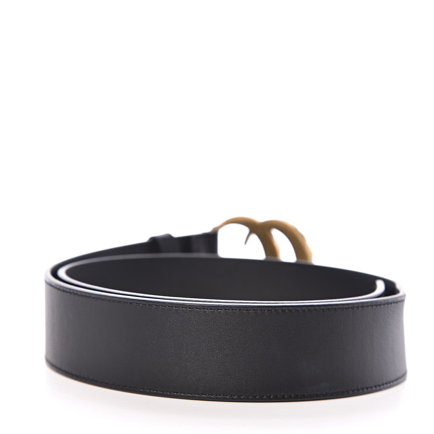 Gucci Moon Calfskin Pearl Double G 40mm Belt 80 32 Black Cream 2 of 7
