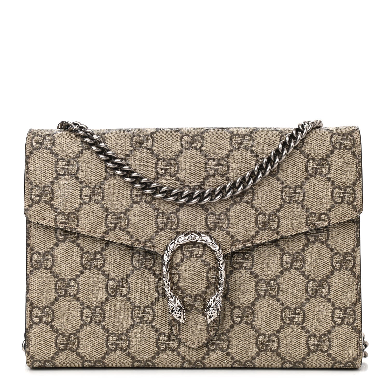 Gucci GG Supreme Monogram Mini Dionysus Chain Wallet Beige Black 1 of 11