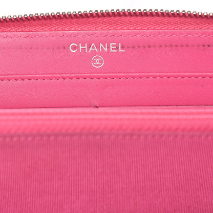 Chanel Caviar Quilted Large Gusset Zip Around Wallet Pink 6 of 16