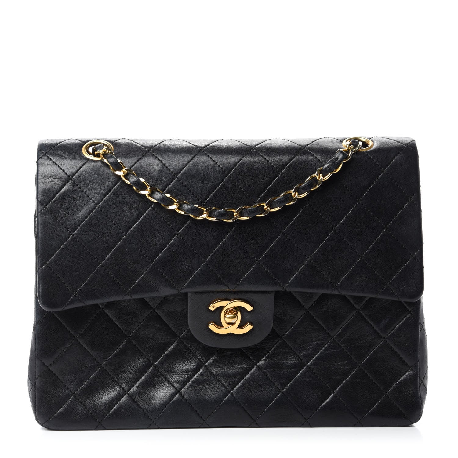 Chanel Lambskin Quilted Medium Double Flap Black 1 of 14