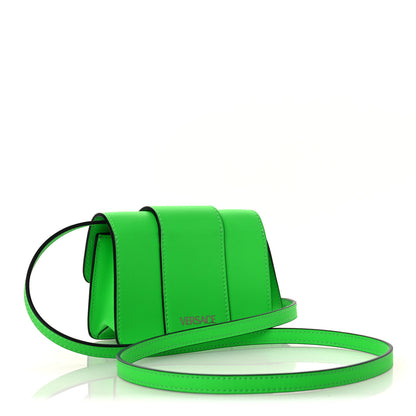 Versace Calfskin Rubber Medusa Shoulder Bag Lime 3 of 11