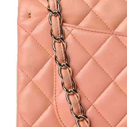 Chanel Lambskin Quilted Jumbo Double Flap Light Orange 34 of 37