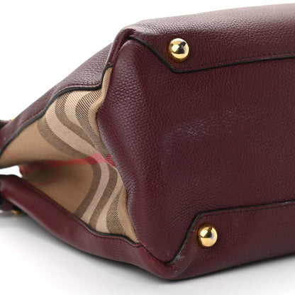 Burberry Grainy Calfskin House Check Medium Banner Tote Mahogany Red 9 of 13