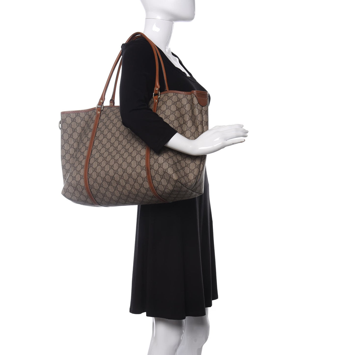GG Plus Monogram Large Joy Tote Brown