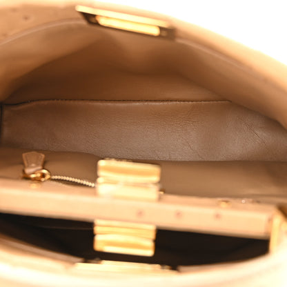 Fendi Ostrich Shiny Nappa Mini Peekaboo Iconic Satchel Cuoio 6 of 12