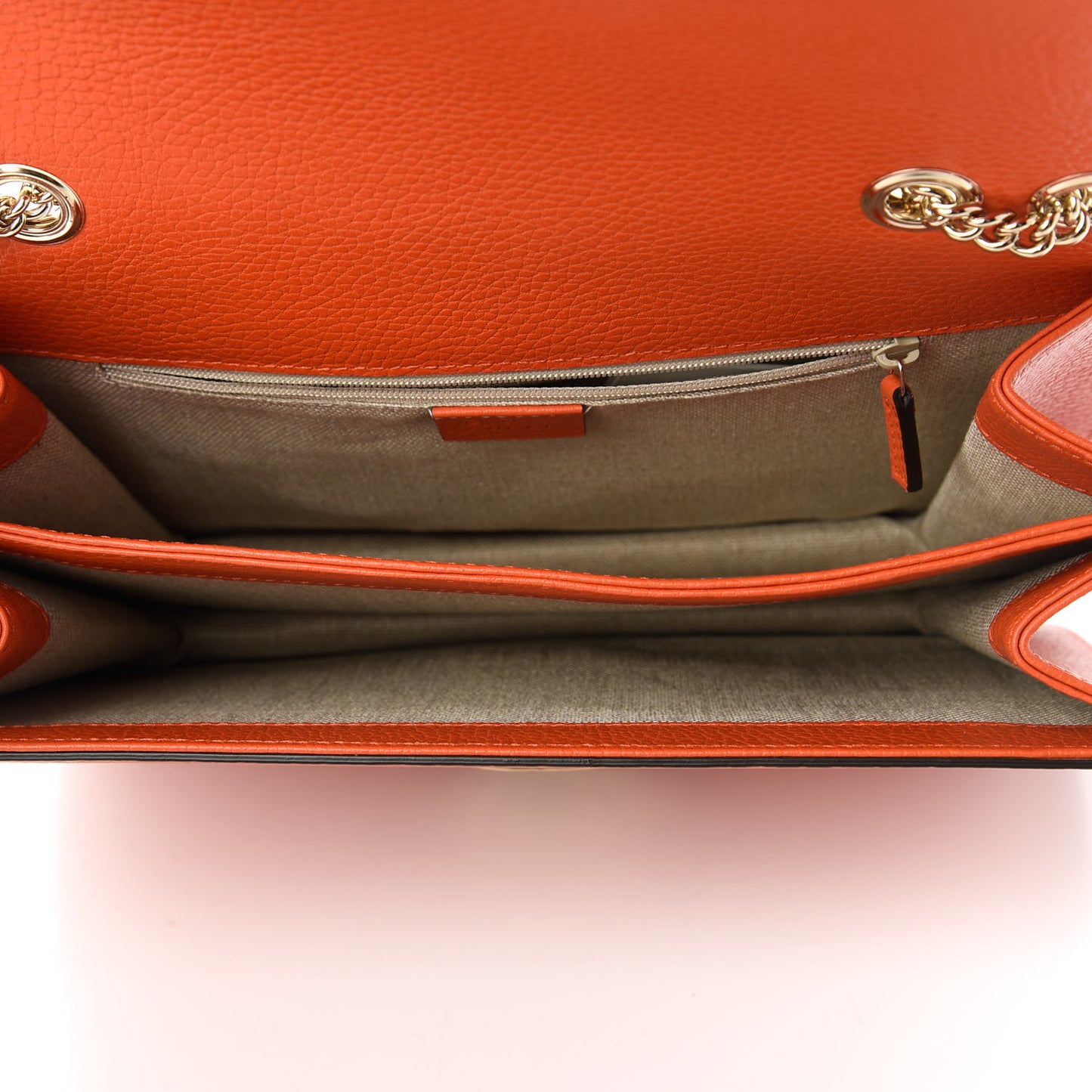 Dollar Calfskin Interlocking G Shoulder Bag Sun Orange