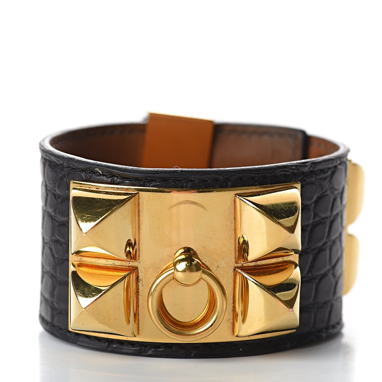Hermes Matte Alligator Collier de Chien CDC Bracelet S Black 3 of 7