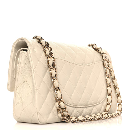 Chanel Caviar Quilted Medium Double Flap White 3 of 10