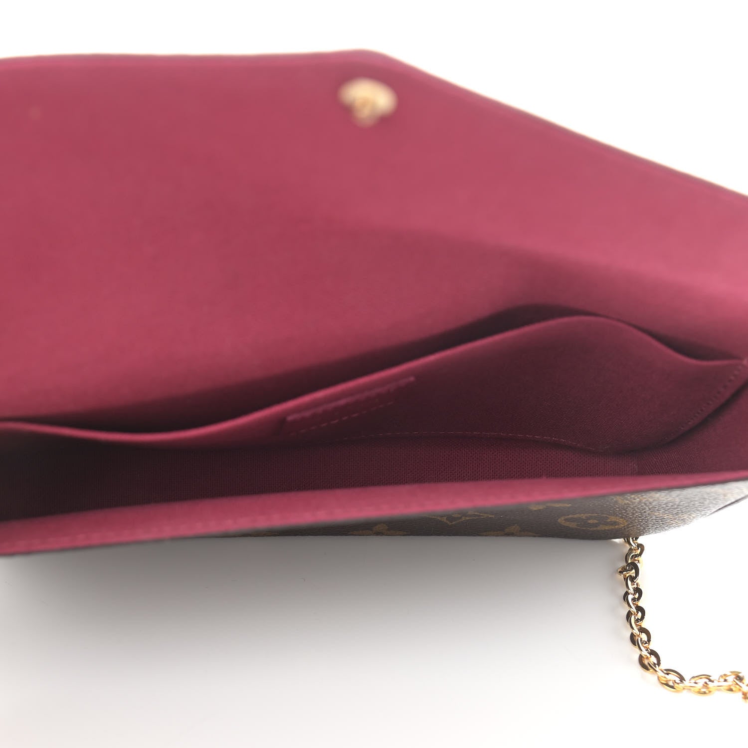 Louis Vuitton Monogram Pochette Felicie Chain Wallet Fuchsia 5 of 14