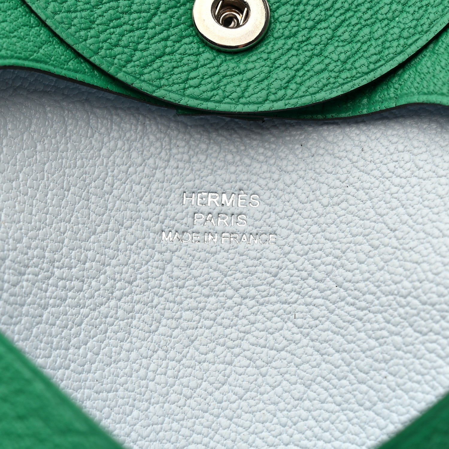 Hermes Chevre Mysore Bastia Verso Coin Purse Menthe Bleu Brume 6 of 8