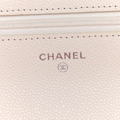 Chanel Caviar Quilted Wallet On Chain WOC White 5 of 10