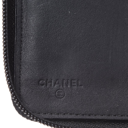 Chanel Calfskin Quilted Large Zip Around Organizer Wallet Black 6 of 14