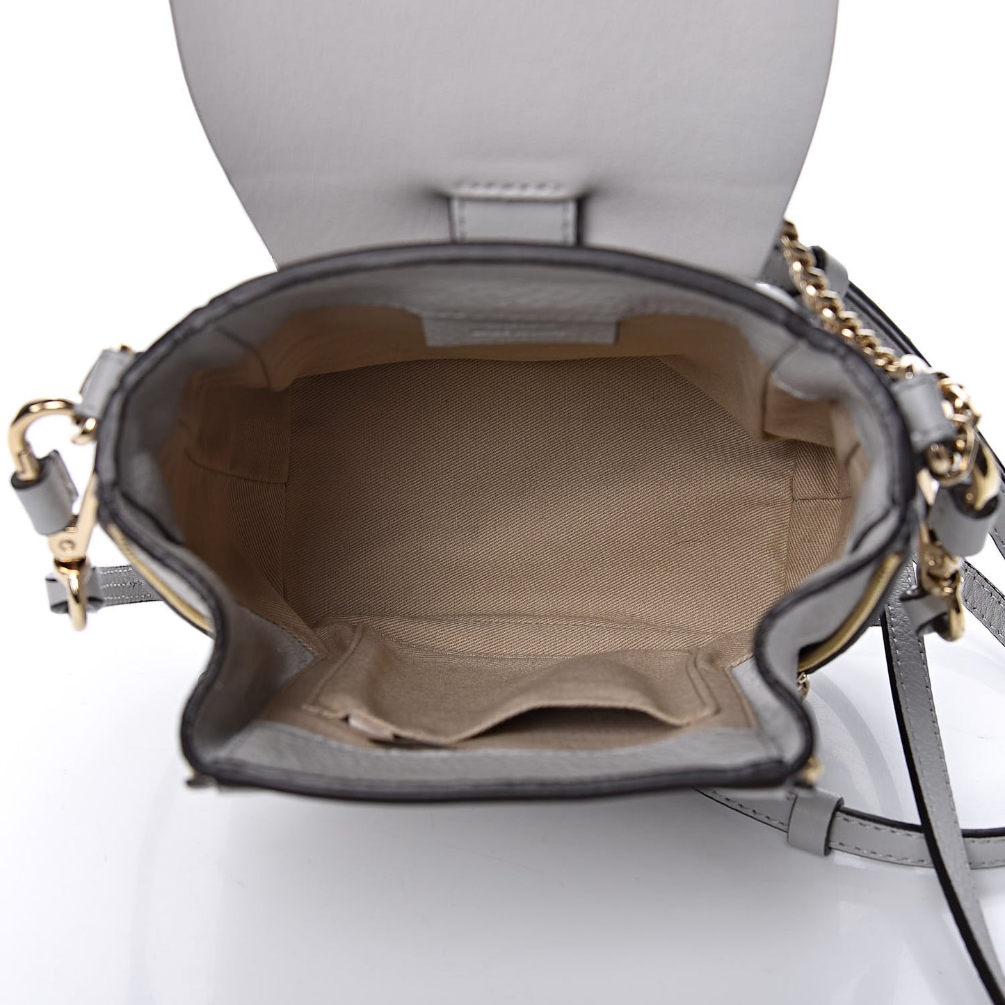 Suede Calfskin Mini Faye Backpack Airy Grey