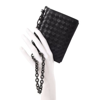 Bottega Veneta Nappa Intrecciato Chain Bi-Fold Wallet Nero Black 2 of 7
