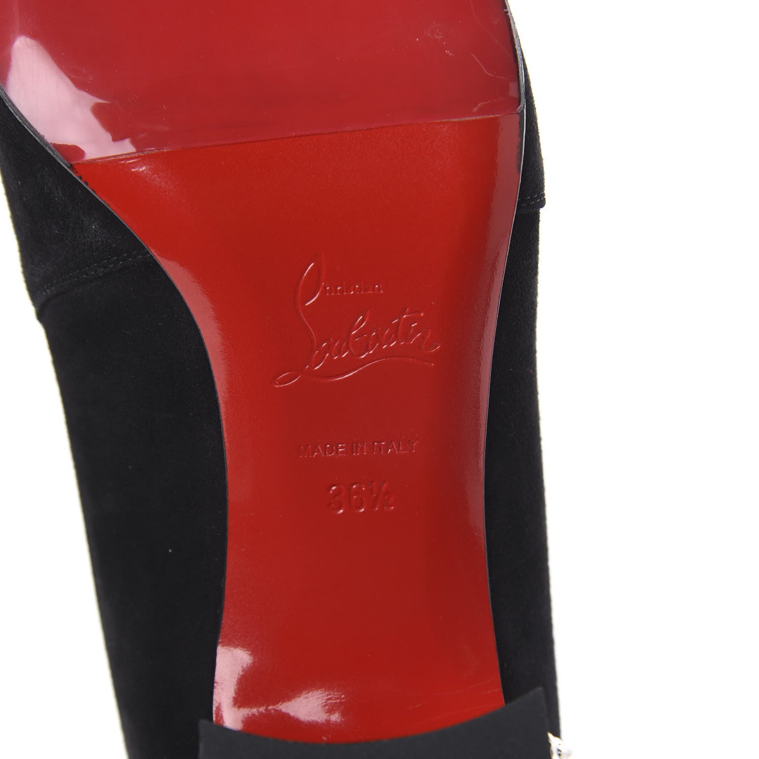 Christian Louboutin Veau Velours Spiked Study Stretch 55 Ankle Boots 36.5 Black 6 of 7