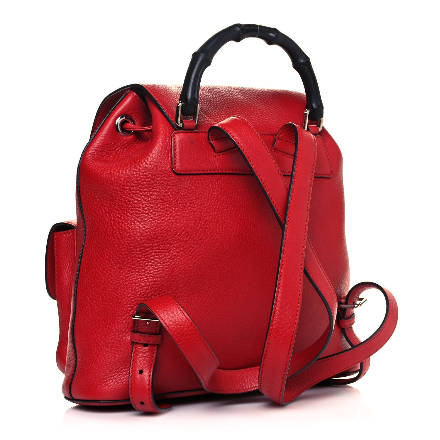 Gucci Cellarius Calfskin Medium Bamboo Backpack Hibiscus Red 2 of 15
