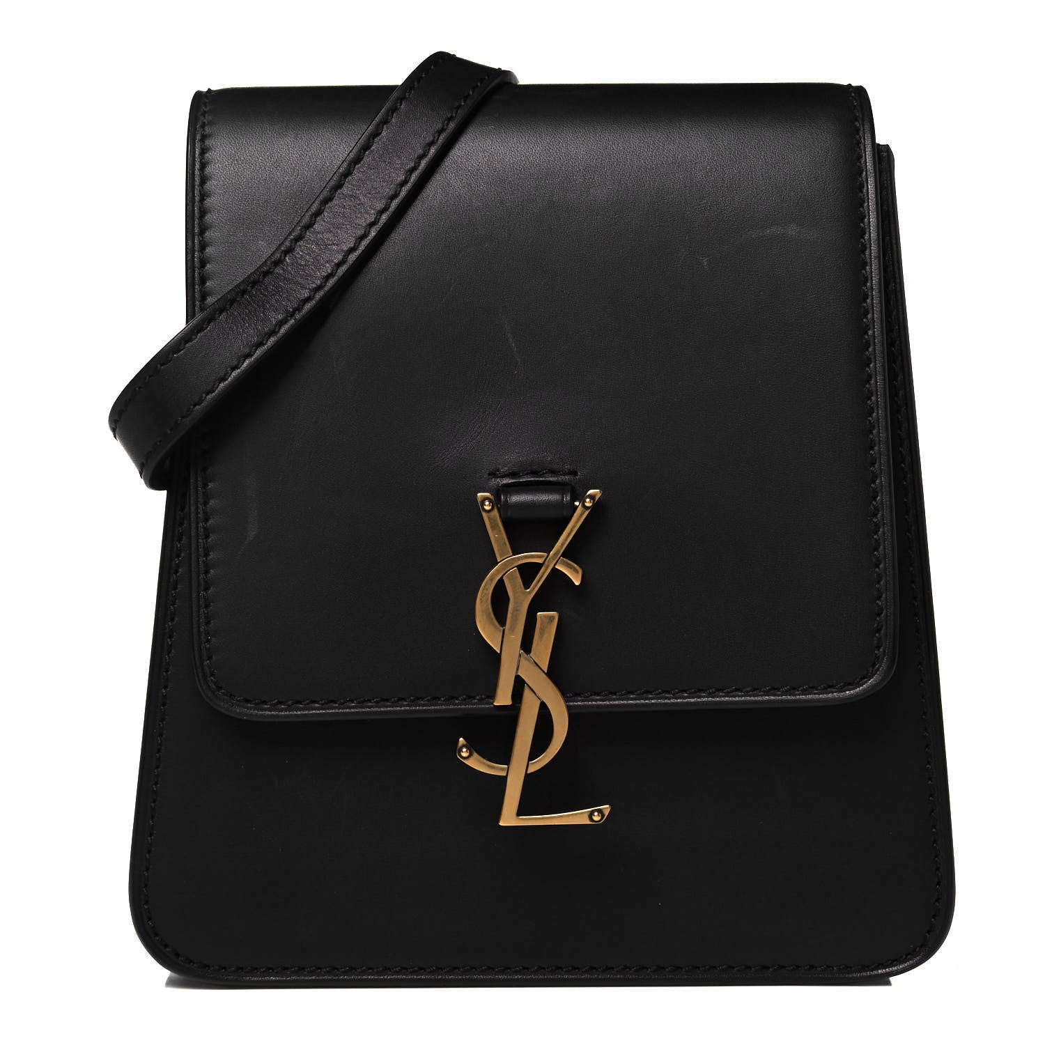 Saint Laurent Smooth Calfskin North South Kaia Satchel Black 1 of 8