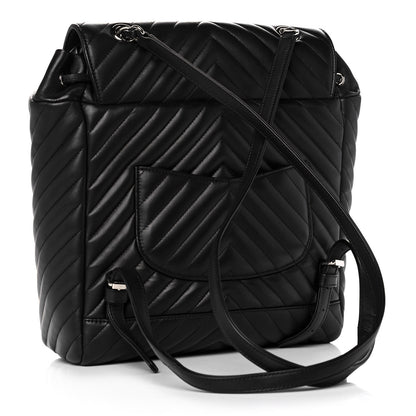Chanel Calfskin Chevron Quilted Large Urban Spirit Backpack Black 3 of 13