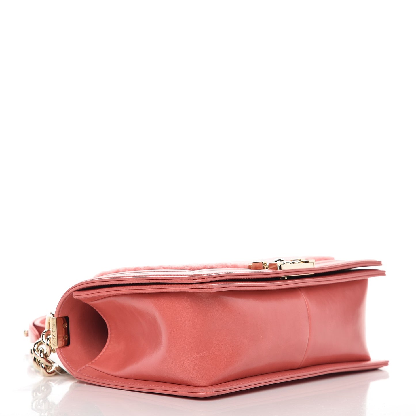 Shearling Sheepskin Medium Boy Flap Pink