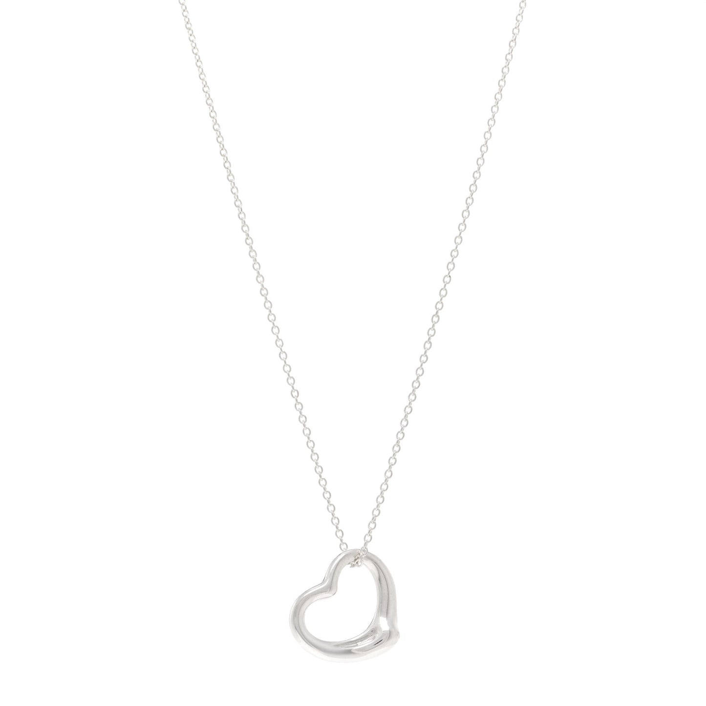Sterling Silver 22mm Elsa Peretti Open Heart Pendant Necklace
