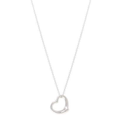 Tiffany Sterling Silver 22mm Elsa Peretti Open Heart Pendant Necklace 1 of 5