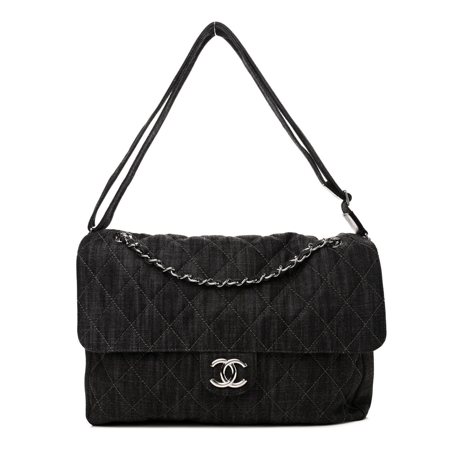 Chanel Denim Quilted Stretch Spirit Messenger Bag 1 of 4