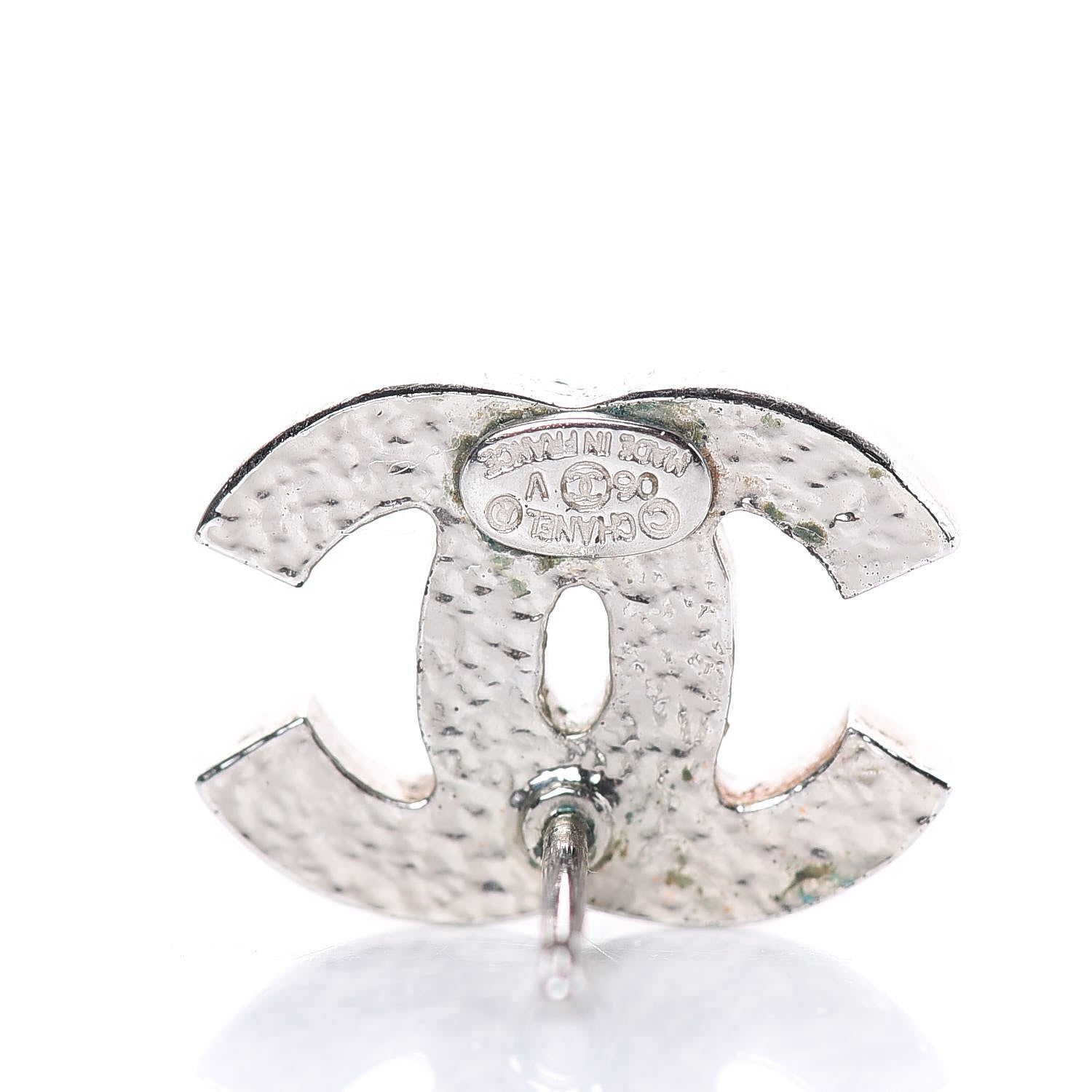 Chanel Crystal Mini Timeless CC Earrings Silver 3 of 5
