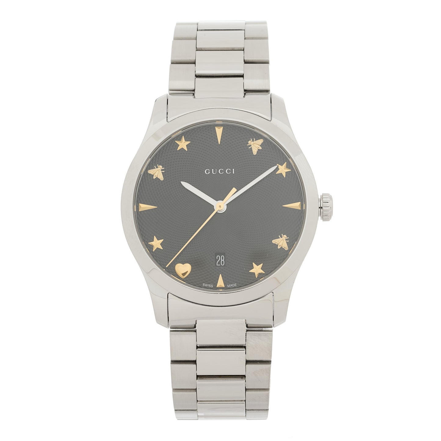 Stainless Steel 38mm G-Timeless Charm Quartz Watch Black